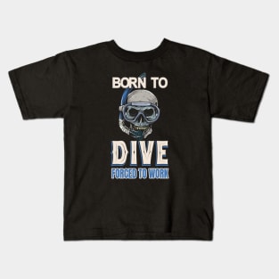 Divers Saying Diving Goggles Skull Kids T-Shirt